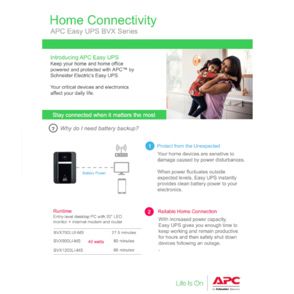 เครื่องสำรองไฟฟ้า APC 1200VA 650 วัตต์ รุ่น BX1200MI-MS-3Y EASY UPS 5 ช่อง ป้องกัน ไฟตก ไฟเกิน_2
